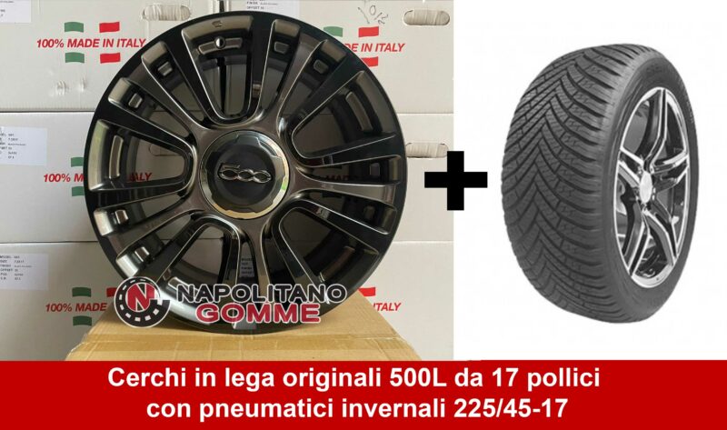 Kit invernale completo per Fiat 500L da 17 pollici neri