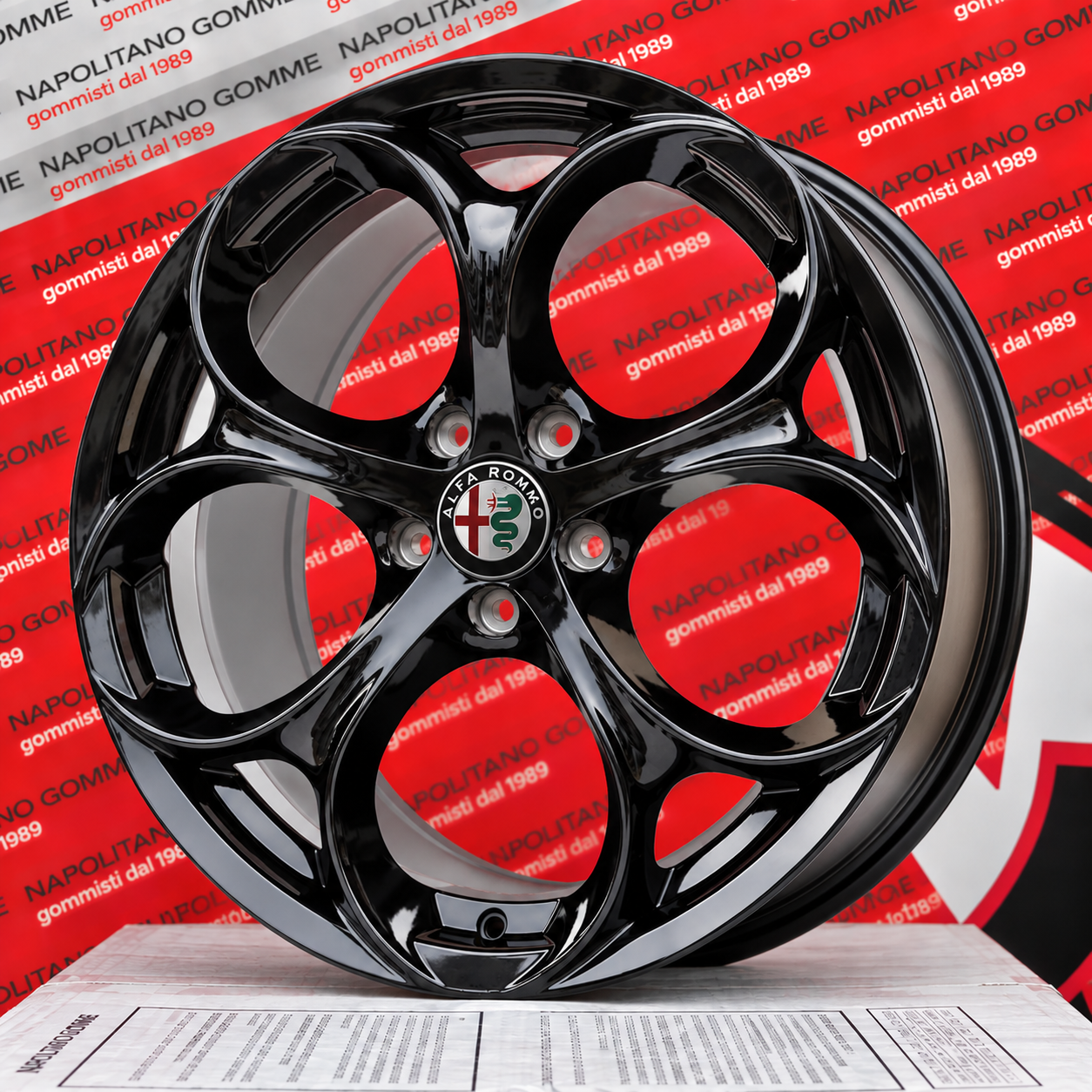 Cerchi in lega compatibili per alfa romeo stelvio e tonale da 20 pollici nero lucido